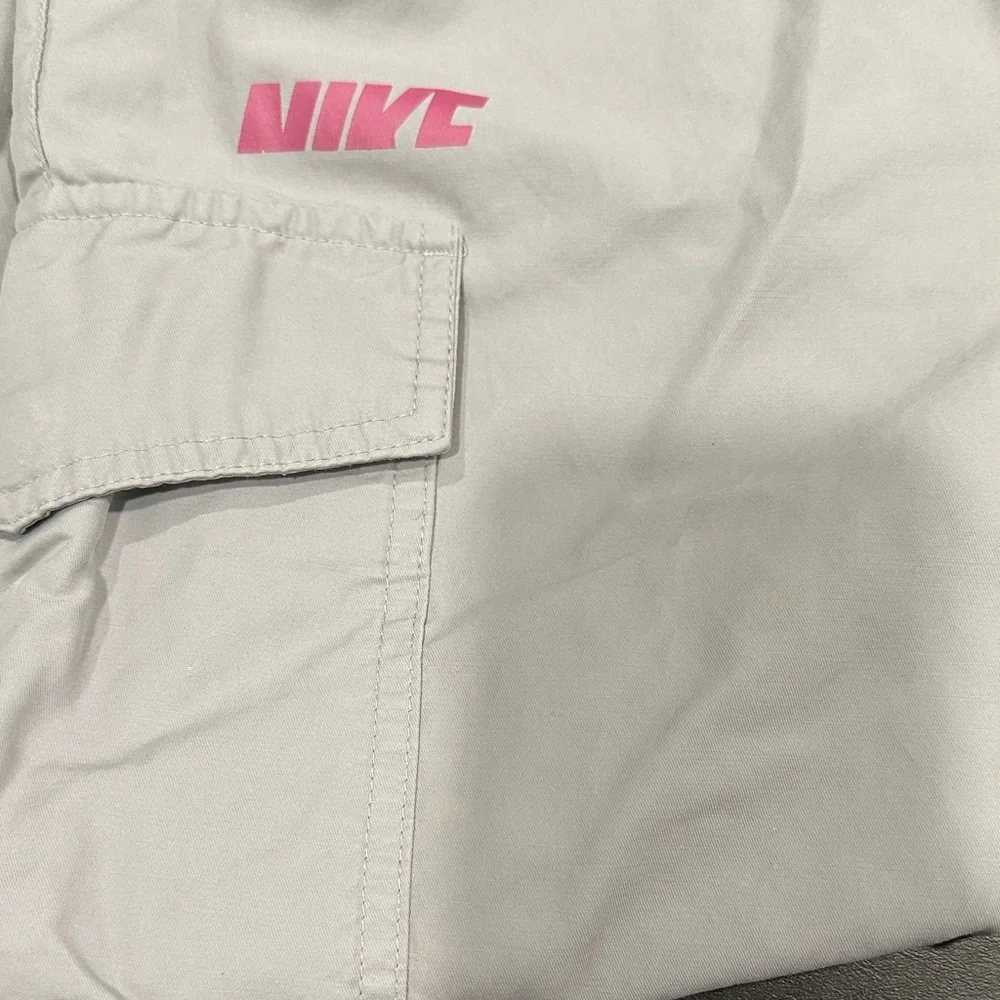 Nike Kids Gray Sweatpants with Pink and Yellow Accents